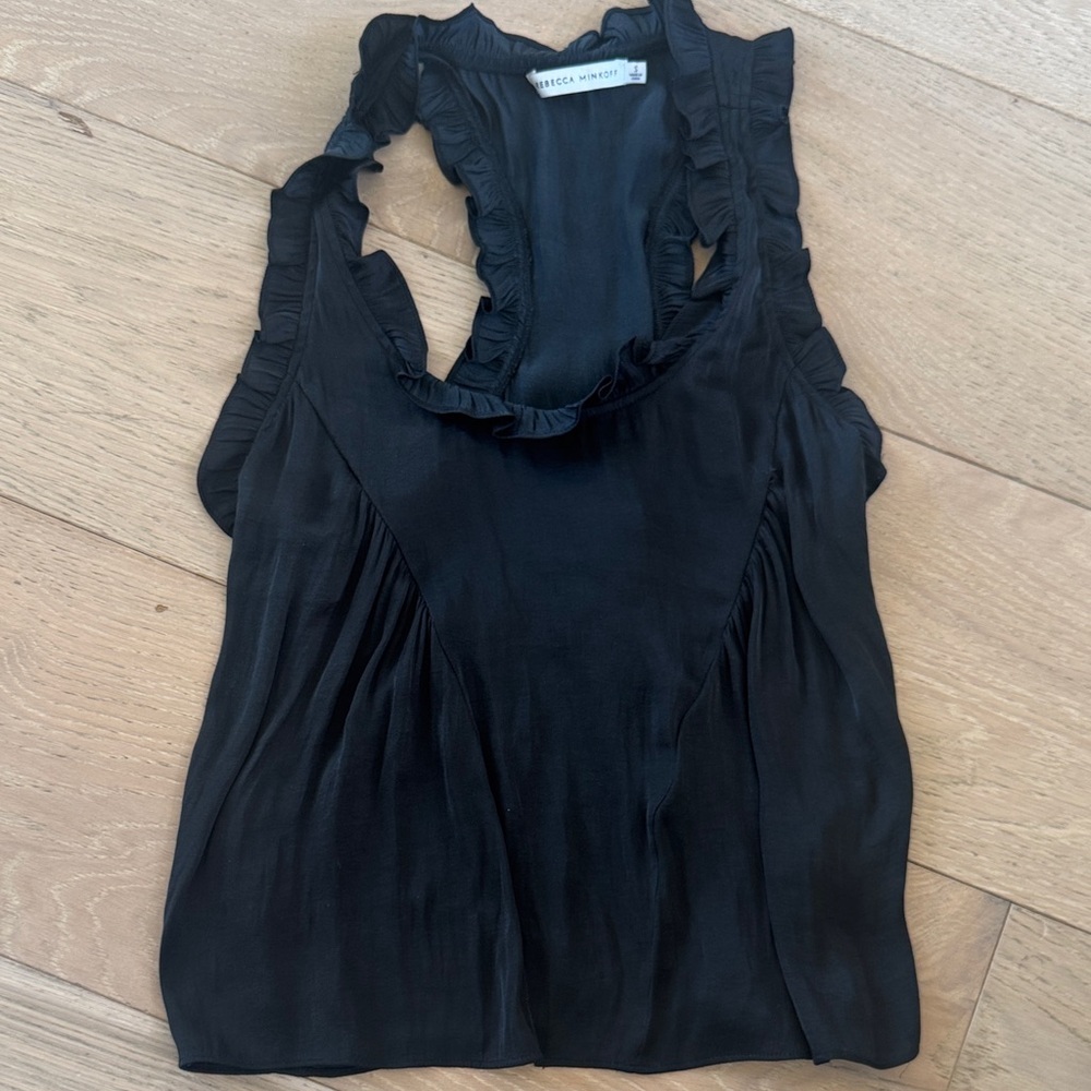 Rebecca Minkoff Black Ruffled Blouse